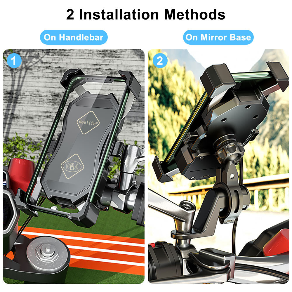 Motorbike and Motorcycle Phone Holder Wireless Charging for MotoX-Grip Zydropshipping