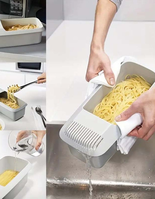 Load image into Gallery viewer, Microwave Pasta Cooker with Strainer
