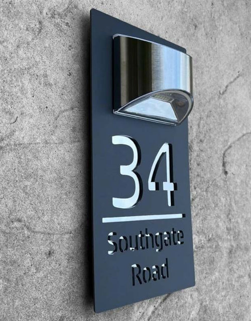 Load image into Gallery viewer, Personalized Solar House Number Plaque Custom LED Address Sign
