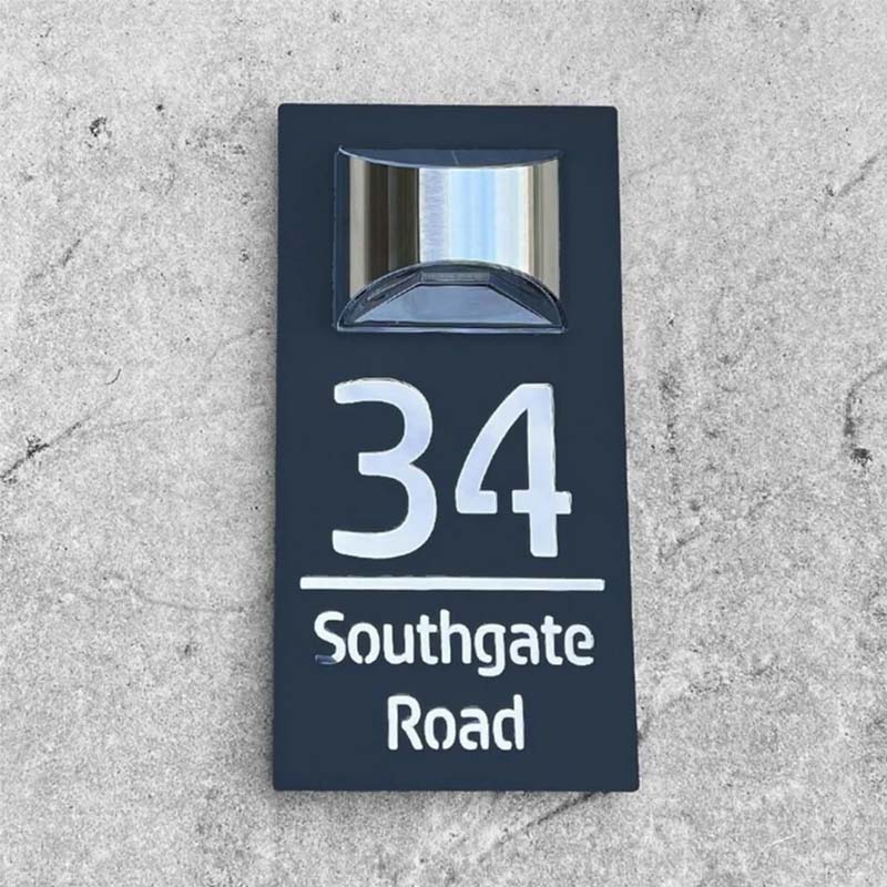 Personalized Solar House Number Plaque Custom LED Address Sign