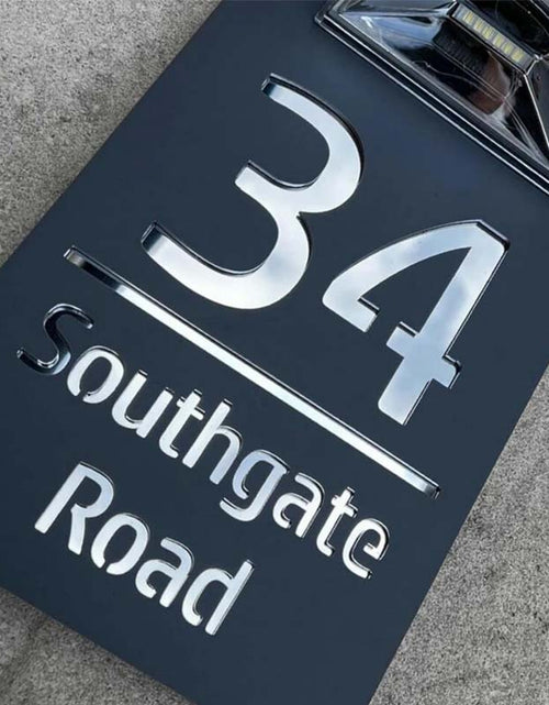 Load image into Gallery viewer, Personalized Solar House Number Plaque Custom LED Address Sign
