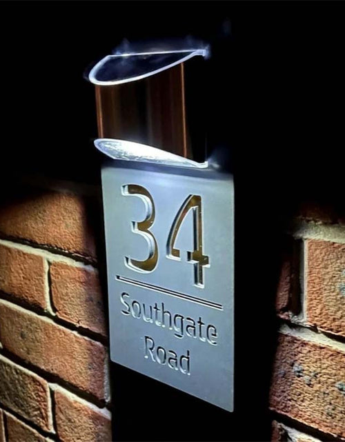 Load image into Gallery viewer, Personalized Solar House Number Plaque Custom LED Address Sign
