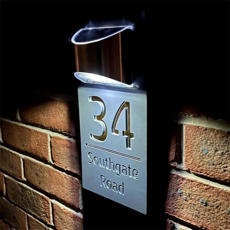 Personalized Solar House Number Plaque Custom LED Address Sign