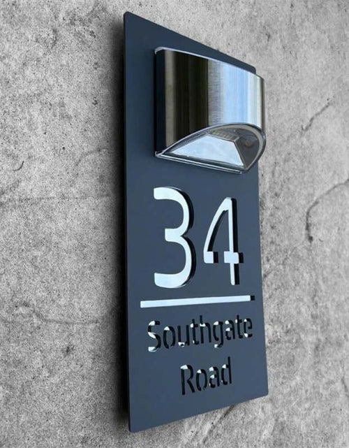 Load image into Gallery viewer, Personalized Solar House Number Plaque Custom LED Address Sign
