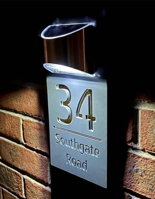 Load image into Gallery viewer, Personalized Solar House Number Plaque Custom LED Address Sign
