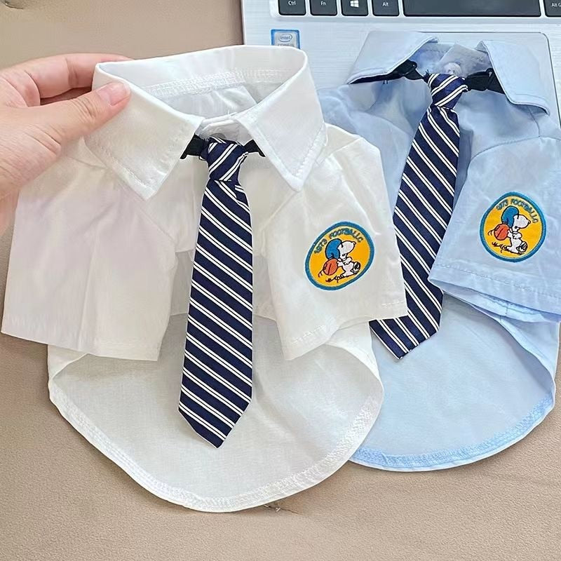 Pet Dog Handsome Necktie Shirt - Stylish Solid Clothes for Dogs Zydropshipping