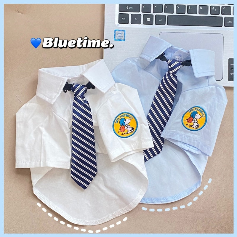 Pet Dog Handsome Necktie Shirt - Stylish Solid Clothes for Dogs Zydropshipping