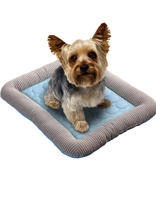 Load image into Gallery viewer, Pet Cooling Pad Bed - Ice Silk Soft Breathable Blue
