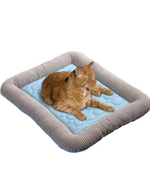 Load image into Gallery viewer, Pet Cooling Pad Bed - Ice Silk Soft Breathable Blue
