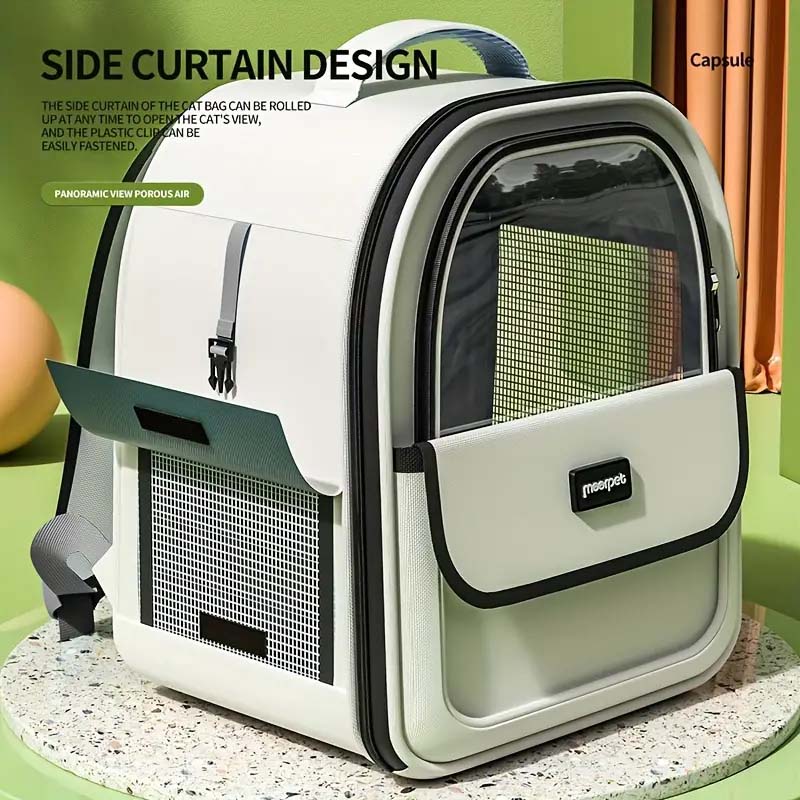 Transparent Space Capsule Pet Carrier - Stylish & Secure Travel Solution for Pets