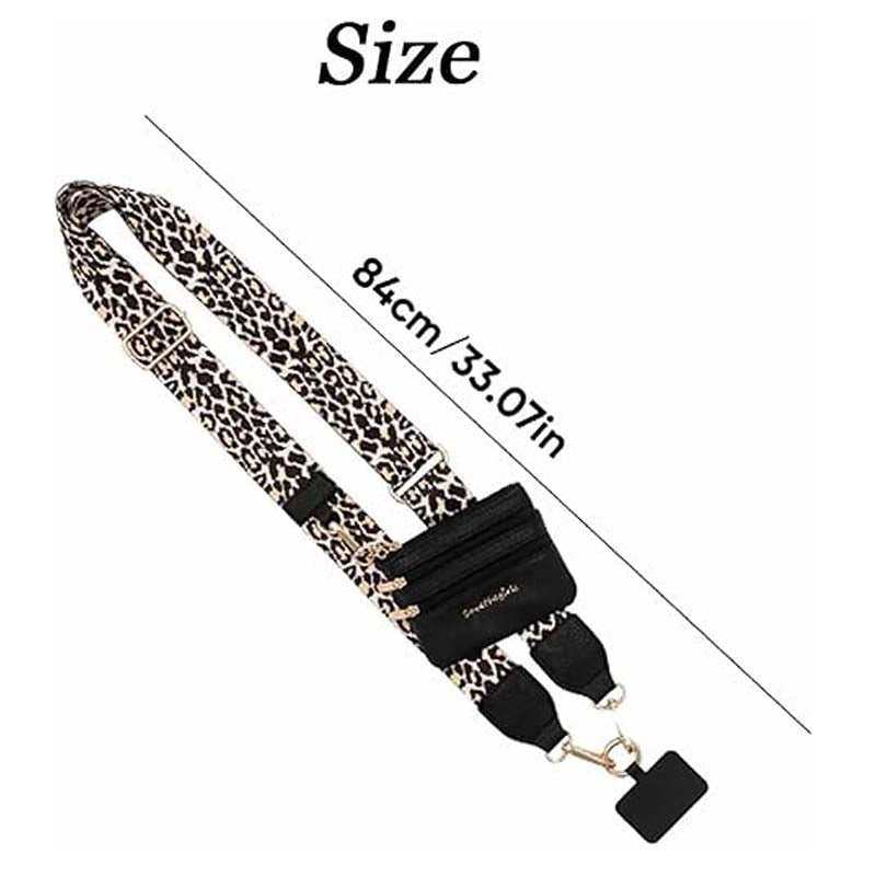 Clip and Go Phone Strap with Zippered Pouch and Crossbody Wallet