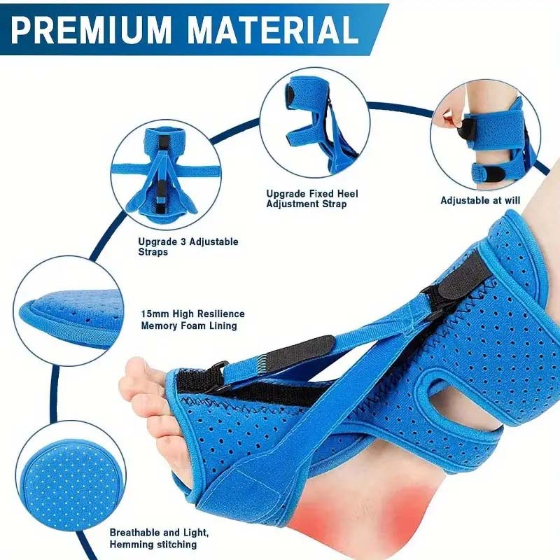 Plantar Fasciitis Night Splint Brace - Adjustable Support for Foot Drop & Achilles Tendonitis