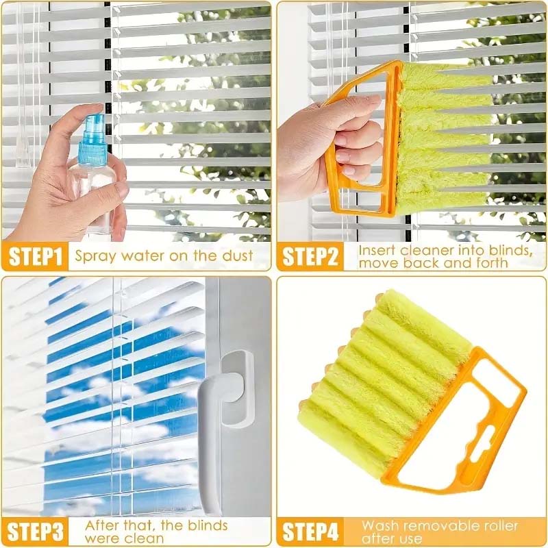 Portable Microfiber Window Cleaning Brush with Handle