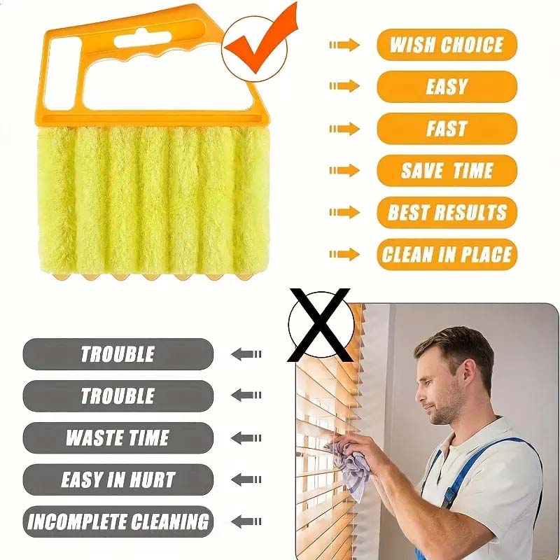 Portable Microfiber Window Cleaning Brush with Handle