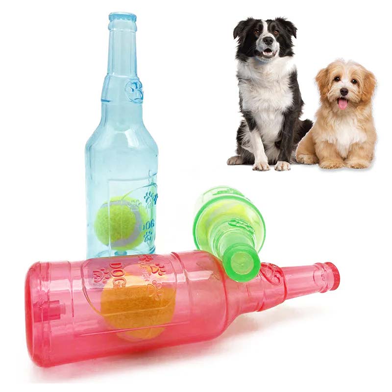 Interactive Squeaky Bottle Dog Toy: Enhance Playtime Fun