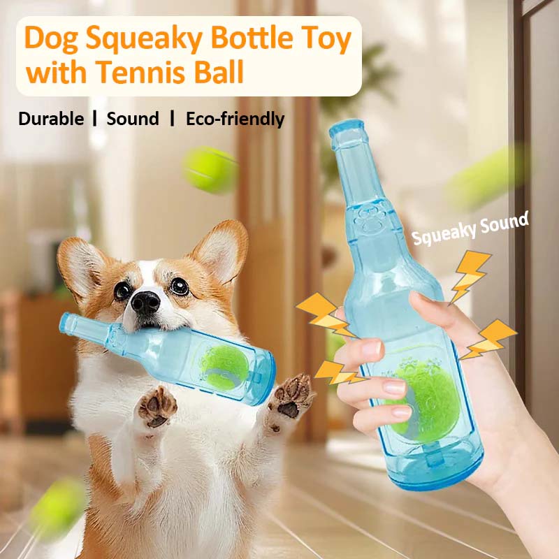 Interactive Squeaky Bottle Dog Toy: Enhance Playtime Fun