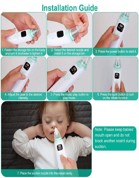 Load image into Gallery viewer, PowerSoothe Electric Baby Nasal Aspirator: Gentle and Effective Nose Cleaning for Infants Zydropshipping
