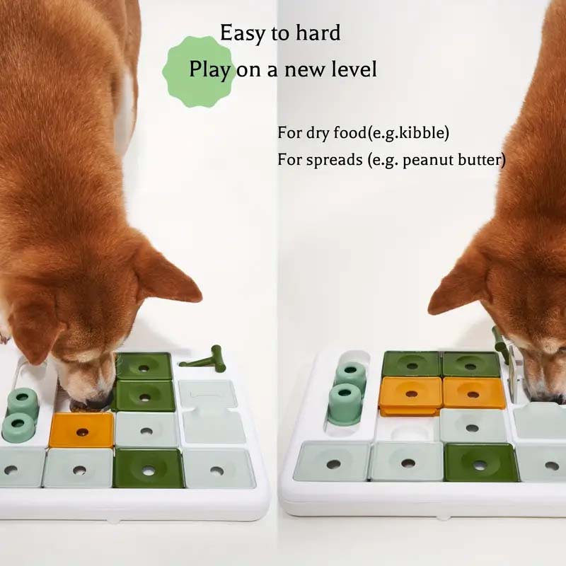 Interactive BPA-Free Dog Puzzle Feeder - Slow Eating Toy for Puppies & Adults.