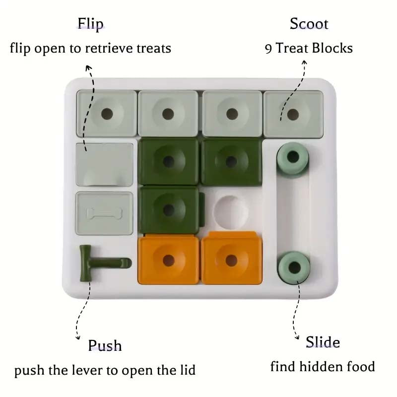 Interactive BPA-Free Dog Puzzle Feeder - Slow Eating Toy for Puppies & Adults.