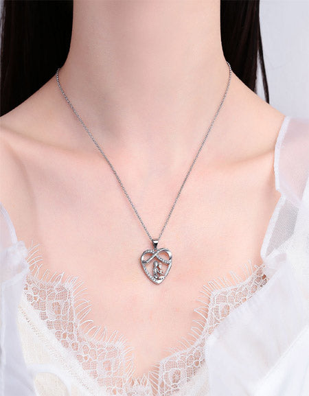 Load image into Gallery viewer, Radiant Love: Sterling Silver Heart Pendant Necklace - A Timeless Expression of Affection and Elegance Zydropshipping
