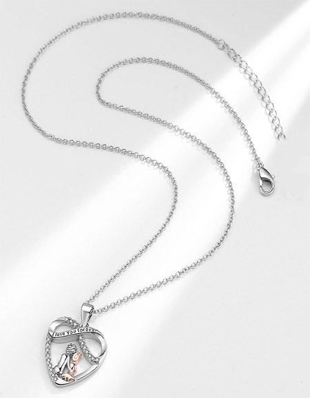 Load image into Gallery viewer, Radiant Love: Sterling Silver Heart Pendant Necklace - A Timeless Expression of Affection and Elegance Zydropshipping
