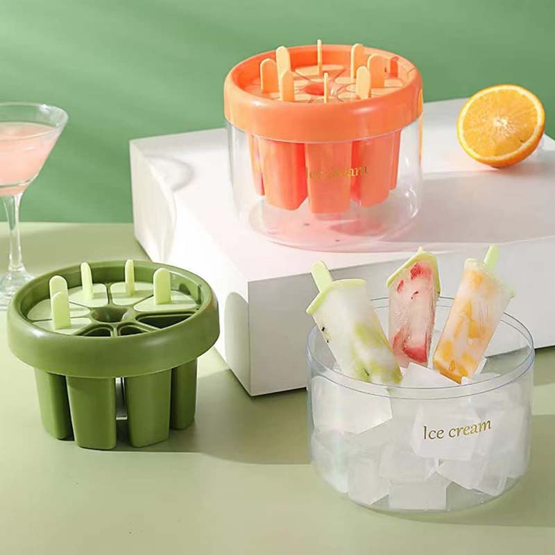 Reusable 8-Cavity Popsicle Mold Easy Release DIY Ice Cream Maker