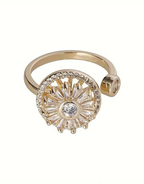 Load image into Gallery viewer, Round Zircon Rotating Open Ring Exquisite Fashion Jewelry
