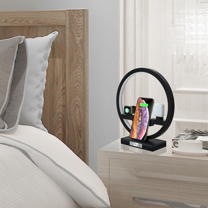 3-in-1 Wireless Charger Dock with LED Lamp Zydropshipping