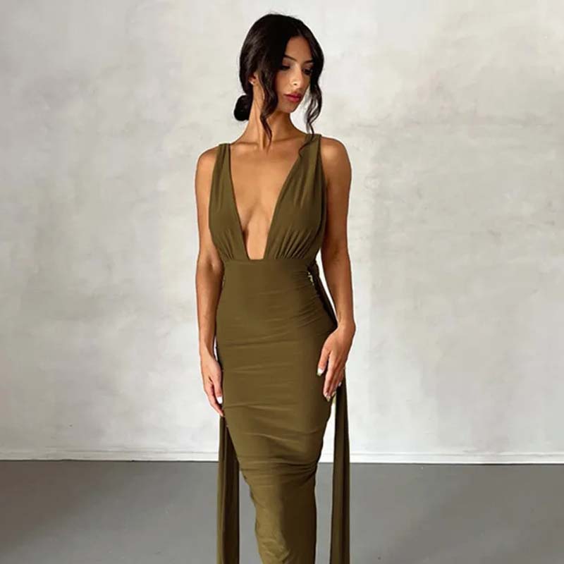 2024 V-Neck Backless Sexy Dress for Women