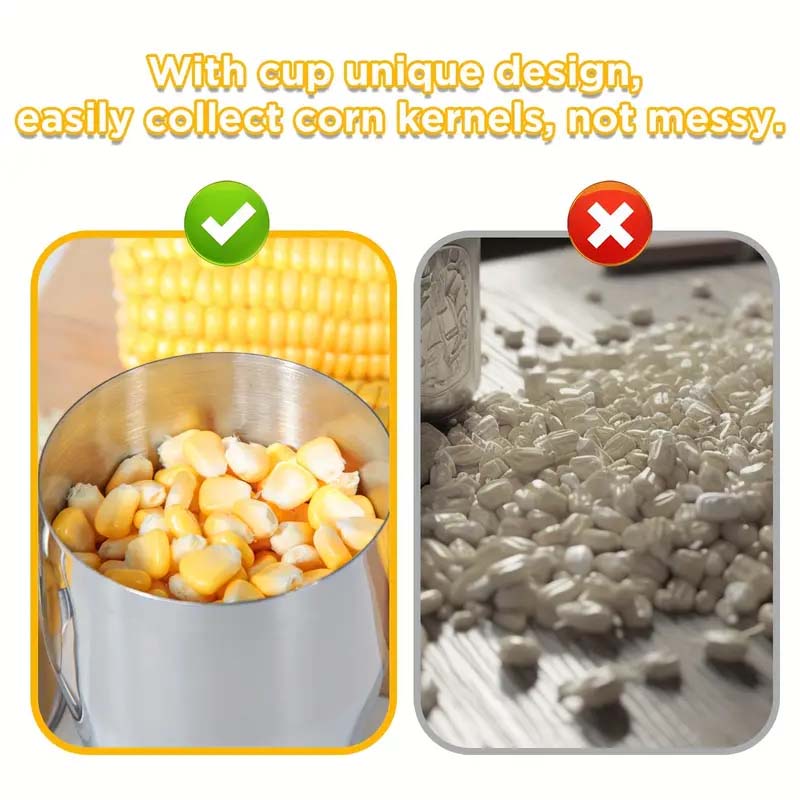 Stainless Steel Corn Stripper Peeler with Cup and Serrated Blade