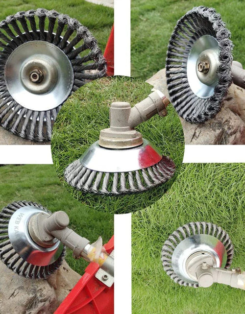 Load image into Gallery viewer, Steel Wire Wheel Garden Weed Brush Lawn Mower Grass Eater Trimmer. Zydropshipping
