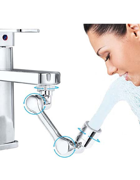 Universal 1080° Swivel Spray Robotic Faucet Extender Arm: Extension Rotate Tap