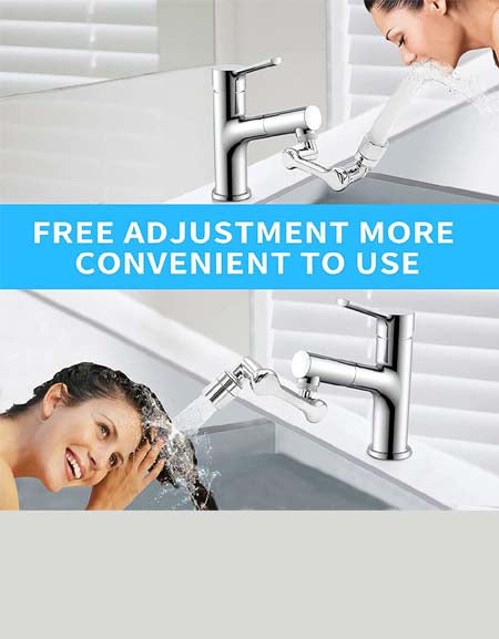 Load image into Gallery viewer, Universal 1080° Swivel Spray Robotic Faucet Extender Arm: Extension Rotate Tap
