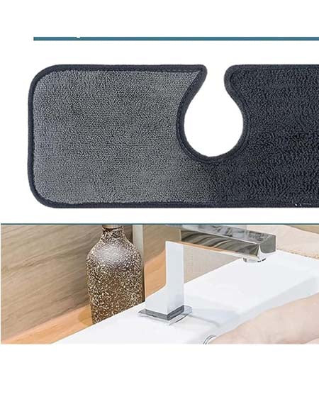 Microfiber Sink Splash Guard & Drying Towel with Faucet Drainage Shelf