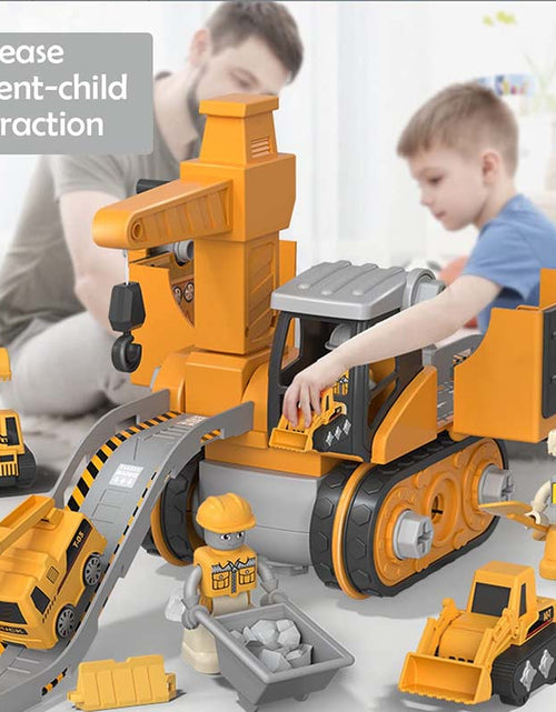 Load image into Gallery viewer, Kids Construction Vehicle Set: Crane Excavator Bulldozer Forklift
