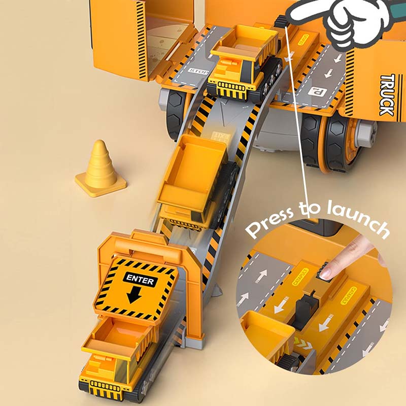 Kids Construction Vehicle Set: Crane Excavator Bulldozer Forklift