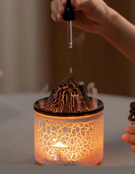 Volcano Flame Ultrasonic Humidifier & Aroma Diffuser for Home Fragrance - Smoking Mist Steamer Zydropshipping