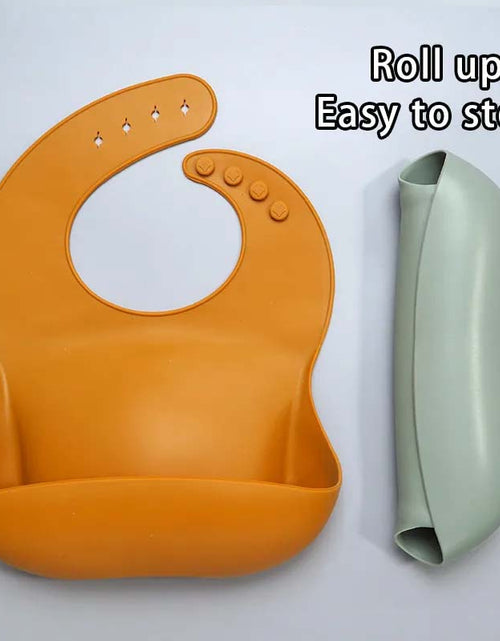 Load image into Gallery viewer, Soft Waterproof Silicone Baby Bib with Food Catcher
