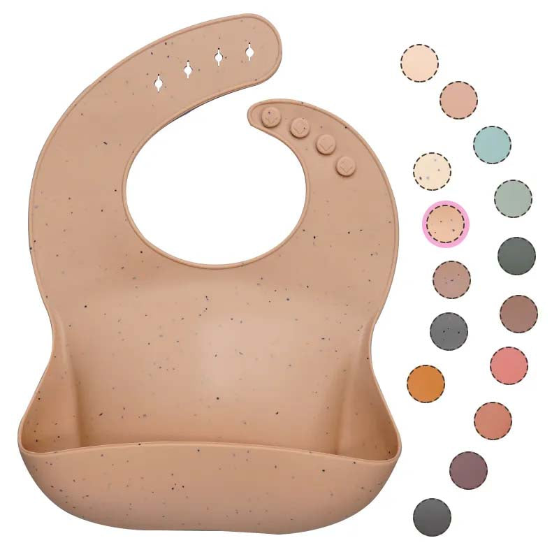 Soft Waterproof Silicone Baby Bib with Food Catcher