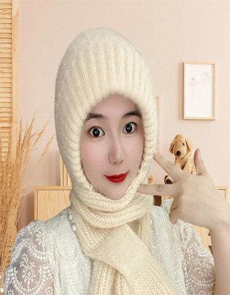 Windproof Knitted Ear Protection Scarf Hat (Women) Zydropshipping