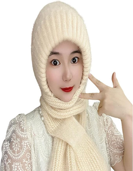 Windproof Knitted Ear Protection Scarf Hat (Women) Zydropshipping