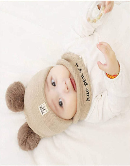 Load image into Gallery viewer, Winter Kids Hats Cute Bear Ears Warm Wool Cap Zydropshipping
