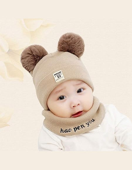 Load image into Gallery viewer, Winter Kids Hats Cute Bear Ears Warm Wool Cap Zydropshipping
