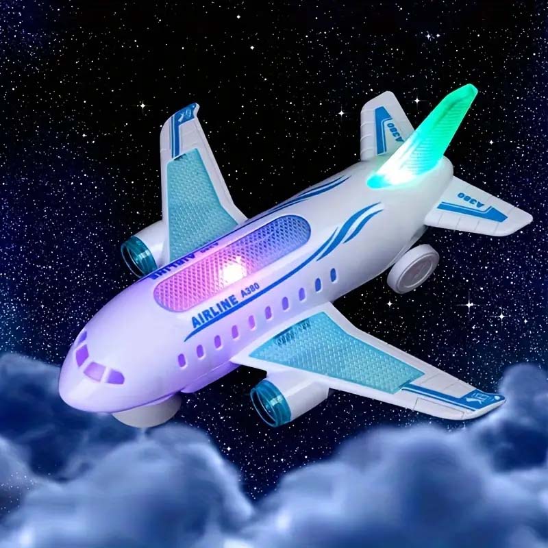 Kids' Electric Airplane Toy with Lights & Music – Ages 3-6