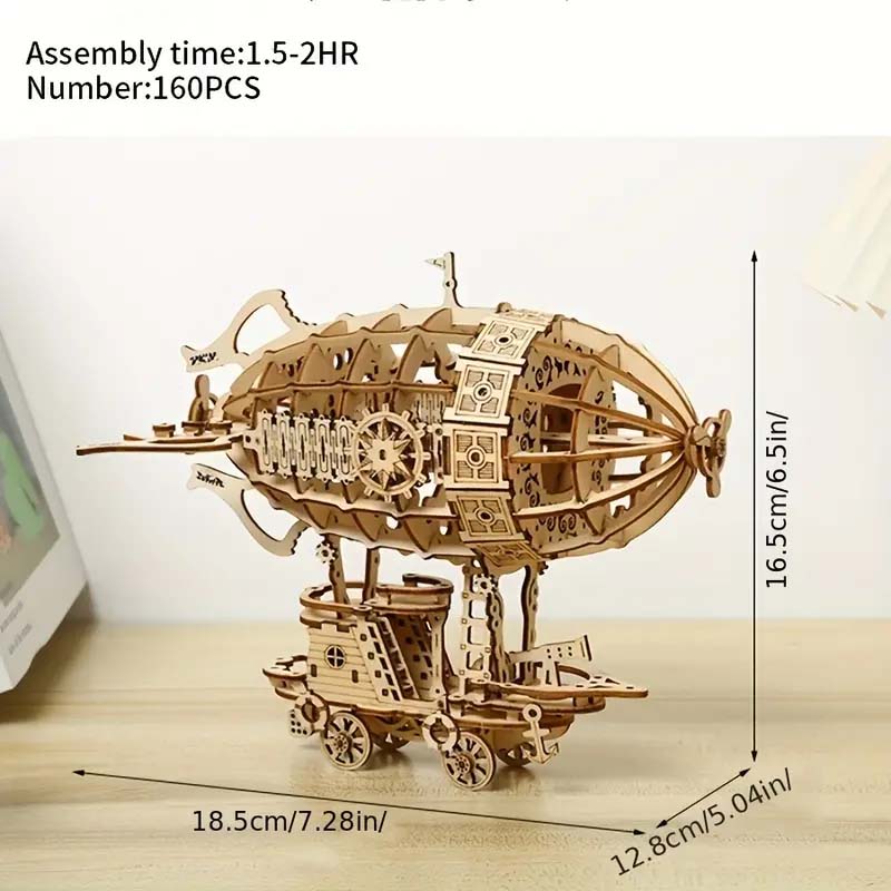 3D Wooden Airship Puzzle - Mechanical Model Kit