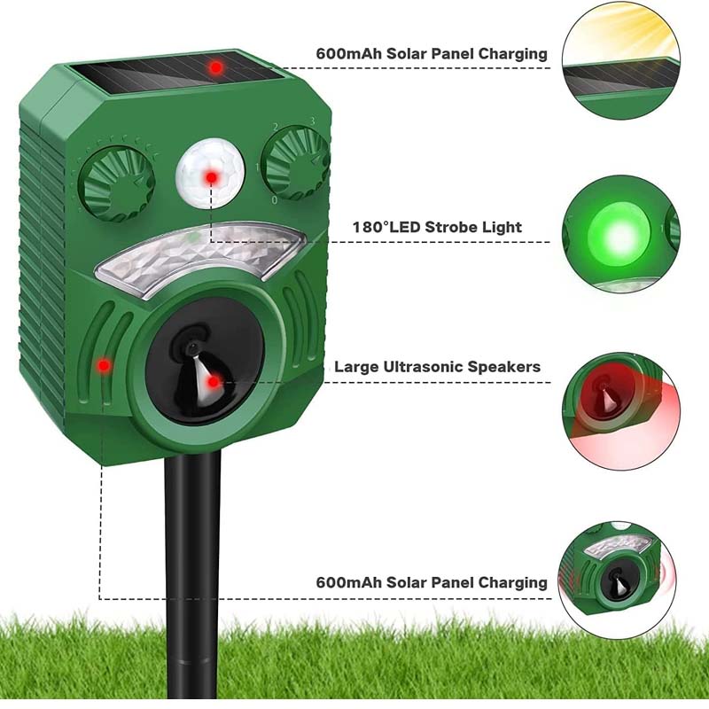 Joomouney Cat Repellent | Ultrasonic Solar Animal Scarer with PIR Sensor & Flash