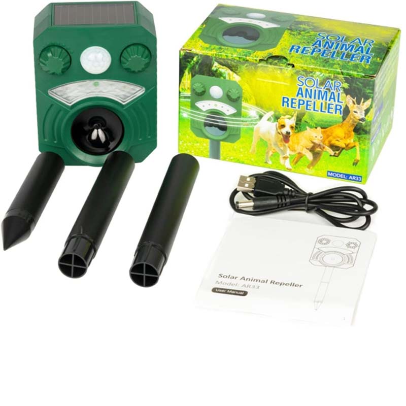 Joomouney Cat Repellent | Ultrasonic Solar Animal Scarer with PIR Sensor & Flash