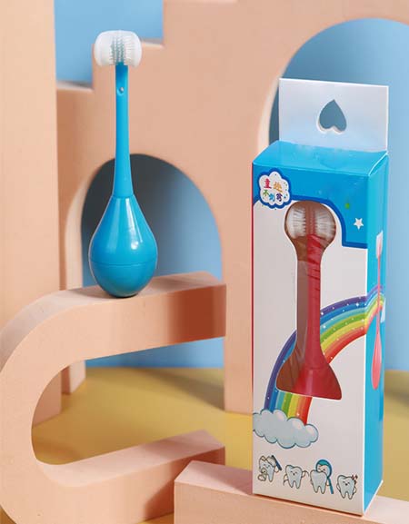 Kid's 3-Sided U-Shaped Silicone Toothbrush - Ages 2-12