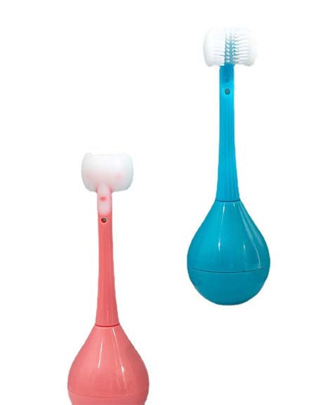 Kid's 3-Sided U-Shaped Silicone Toothbrush - Ages 2-12