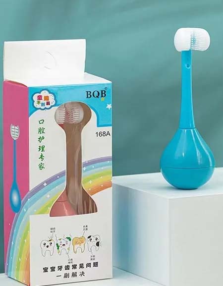 Load image into Gallery viewer, Kid&#39;s 3-Sided U-Shaped Silicone Toothbrush - Ages 2-12
